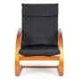 ModernHome Stolica za ljuljanje walnut black - slika 2