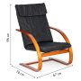 ModernHome Stolica za ljuljanje walnut black - slika 4