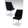 HANAH HOME Set stolica (4 komada) Pufi Black Chrome - slika 1