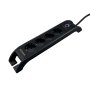 COMMEL Uticnica 4-struka + 2xUSB, prenaponska zastita, 2m crna HO5VV-F 3G1.5 - slika 1
