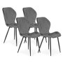 ModernHome Trpezarijske stolice set 4 kom Velour siva - slika 1