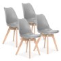 ModernHome Trpezarijske stolice set 4 kom Filipo light grey 2 - slika 1