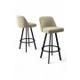 HANAH HOME Set barskih stolica (4 komada) Atex Cream Black - slika 2