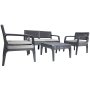 HANAH HOME Garden Lounge Set Latte Double Anthracite - slika 2