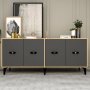 HANAH HOME Komoda Fly Sapphire Oak Anthracite - slika 1