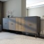 HANAH HOME Komoda Verry Anthracite Walnut - slika 2