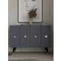 HANAH HOME Komoda Quart Ramada Silver Anthracite - slika 1