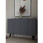 HANAH HOME Komoda Quart Salkım Silver Anthracite - slika 2