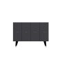HANAH HOME Komoda Quart Salkım Silver Anthracite - slika 3