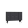 HANAH HOME Komoda Quart Salkım Silver Anthracite - slika 4