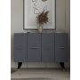 HANAH HOME Komoda Quart Salkım Silver Anthracite - slika 1