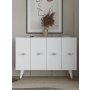 HANAH HOME Komoda Quart Salkım Silver White - slika 1