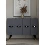 HANAH HOME Komoda Quart V Gold Anthracite - slika 1