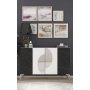 HANAH HOME Komoda Afra KM120 White Royal Marble Silver - slika 1