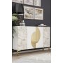 HANAH HOME Komoda Afra KM120 White Ephesus Marble Gold - slika 2