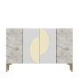HANAH HOME Komoda Afra KM120 White Ephesus Marble Gold - slika 3