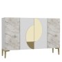 HANAH HOME Komoda Afra KM120 White Ephesus Marble Gold - slika 4