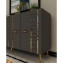HANAH HOME Komoda Imre Anthracite Gold - slika 3
