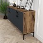 HANAH HOME Komoda Kiev 160 Walnut Anthracite - slika 3