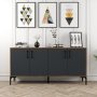 HANAH HOME Komoda Kiev 160 Walnut Anthracite - slika 1