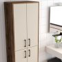 HANAH HOME Višenamenska polica Berlin A Walnut Cream - slika 4