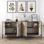 HANAH HOME Komoda Kiev Walnut White Marble - slika 2