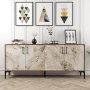 HANAH HOME Komoda Kiev Walnut White Marble - slika 1