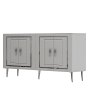 HANAH HOME Komoda Piero KB150 White Silver - slika 4