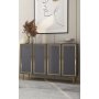 HANAH HOME Komoda Wolly KM120 Anthracite Gold - slika 2