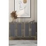 HANAH HOME Komoda Wolly KM120 Anthracite Gold - slika 1