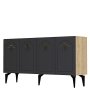 HANAH HOME Komoda Violet Sapphire Oak Anthracite - slika 4