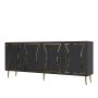 HANAH HOME Komoda Tean Anthracite Gold - slika 4