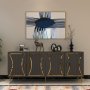 HANAH HOME Komoda Tean Anthracite Gold - slika 1