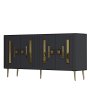 HANAH HOME Komoda Seduna Anthracite Gold - slika 4