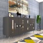 HANAH HOME Komoda Seduna Anthracite Silver - slika 2