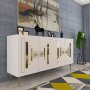 HANAH HOME Komoda Seduna White Gold - slika 2