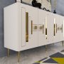 HANAH HOME Komoda Seduna White Gold - slika 3