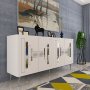 HANAH HOME Komoda Seduna White Silver - slika 2