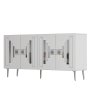 HANAH HOME Komoda Seduna White Silver - slika 4