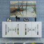 HANAH HOME Komoda Seduna White Silver - slika 1