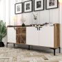 HANAH HOME Komoda Venedik Walnut White - slika 2