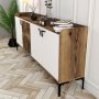 HANAH HOME Komoda Venedik Walnut White - slika 4