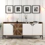 HANAH HOME Komoda Venedik Walnut White - slika 1