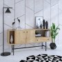 HANAH HOME Komoda Freya Sapphire Oak Black - slika 2