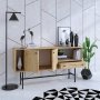 HANAH HOME Komoda Freya Sapphire Oak Black - slika 3