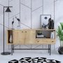 HANAH HOME Komoda Freya Sapphire Oak Black - slika 1