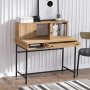 HANAH HOME Radni sto Jodie Sapphire Oak Black - slika 2