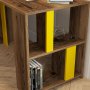 HANAH HOME Radni sto Lima Walnut Yellow - slika 4