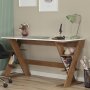 HANAH HOME Radni sto Lungo Dark Oak White - slika 3