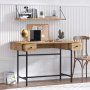 HANAH HOME Radni sto Dixie Sapphire Oak Black - slika 2